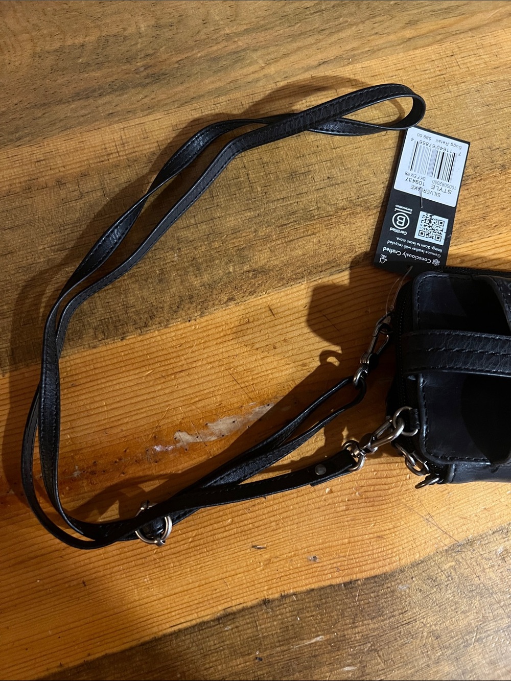 The Sak Silverlake Black Embossed Leather Phone Crossbody—missing wristlet - Picture 13 of 14